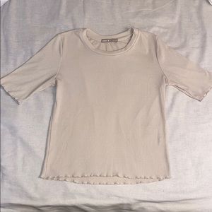 Cream half sleeve shirt